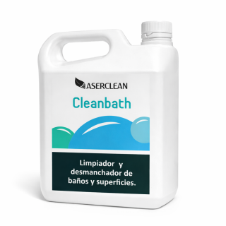 Limpiador Cleanbath Aserclean desmanchador de baños en litro, eliminación manchas superficies ecológica en Bogotá Colombia.
