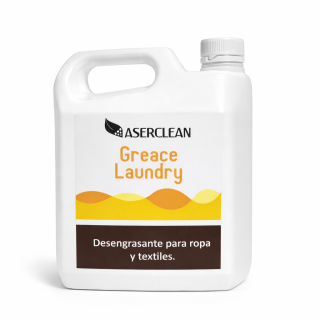 Desengrasante Grease Laundry Aserclean para ropa y textiles en litro, eliminación grasa telas ecológica en Bogotá Colombia.
