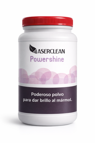 Polvo Powershine Aserclean para brillo mármol en pote por kilo, pulidor pisos ecológico en Bogotá Colombia.