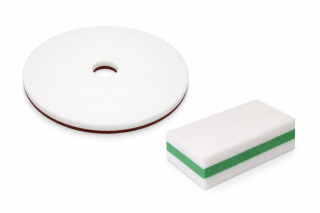 Pad de Melamina y Esponjilla de Melamina Aserclean para limpieza sin químicos en unidad, esponjas abrasivas ecológicas en Bogotá Colombia.