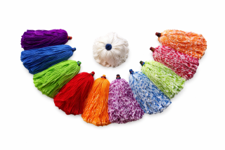 Mopas de Colores de Algodón y Microfibra Aserclean para limpieza de pisos en unidad, mopas absorbentes multicolores en Bogotá Colombia.