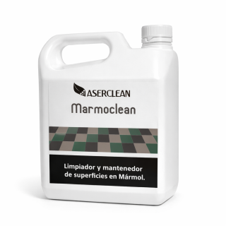 Marmoclean Aserclean limpiador y mantenedor de mármol en garrafa de 3 litros, producto biodegradable para superficies en Bogotá Colombia.