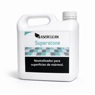 Superstone Aserclean neutralizador para mármol en garrafa de 3 litros, neutralizador biodegradable para pisos en Bogotá Colombia.