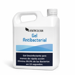 Gel Antibacterial Aserclean desinfectante para manos en garrafa de 3 litros, gel antibacterial biodegradable en Bogotá Colombia.