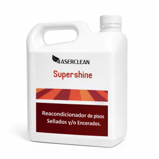 Supershine Aserclean reacondicionador de pisos en garrafa de 3 litros, reacondicionador biodegradable para pisos sellados en Bogotá Colombia.
