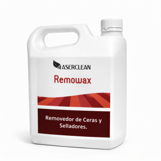 Remowax Aserclean removedor de ceras y selladores en garrafa de 3 litros, removedor biodegradable para pisos en Bogotá Colombia.